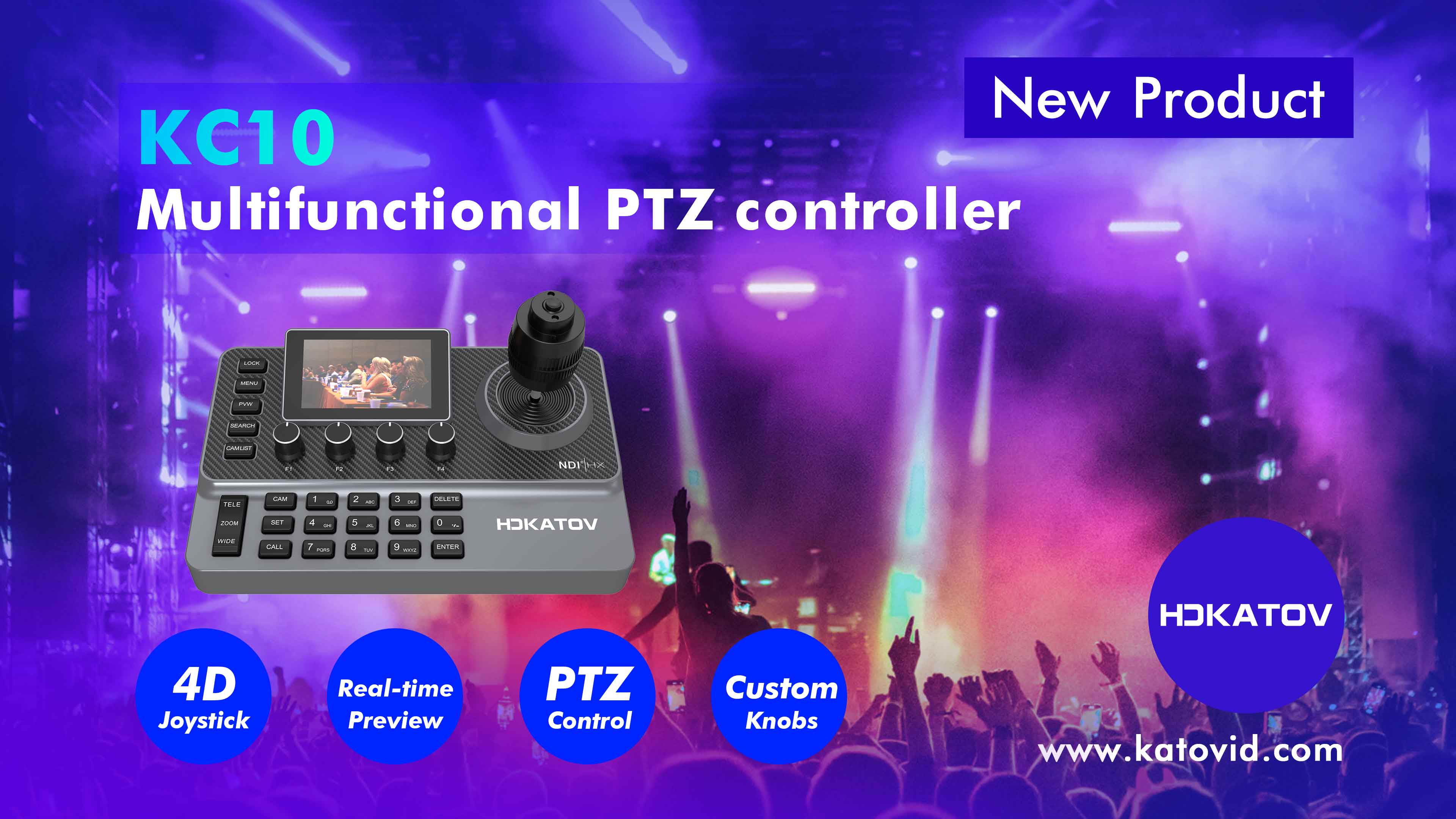 KC10 Multifunctional PTZ Controller – 4D Joystick, Real-Tim